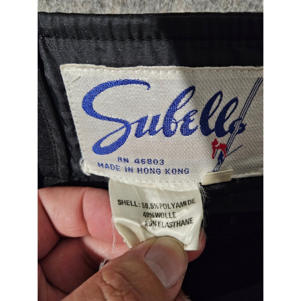 Subell Ski Pants Mens Size 38 Black Wool Blend Moto Knee Padded Flare - Picture 7 of 8
